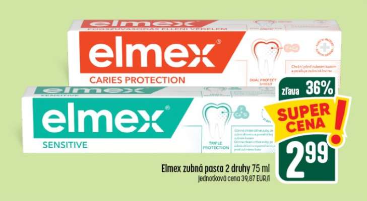 Elmex zubná pasta 2 druhy 75 ml