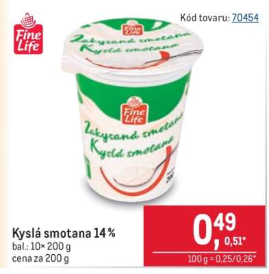 Kyslá smotana 14 %