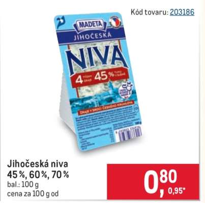 Jihočeská niva 45 %, 60 %, 70 %