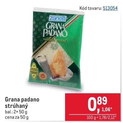 Grana Padano strúhaný
