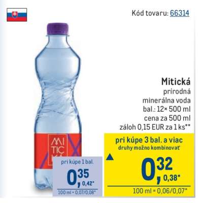 Mitická prírodná minerálna voda