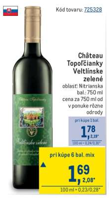 Château Topoľčianky Veltlínske zelené