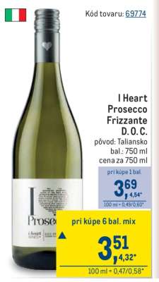 I Heart Prosecco Frizzante D. O. C.