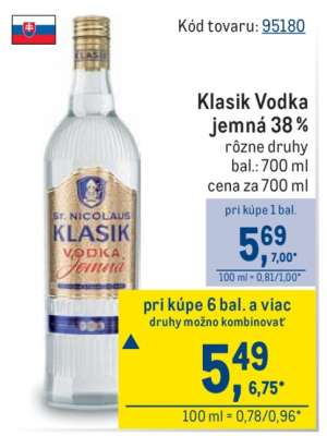 Klasik Vodka Jemná 38%
