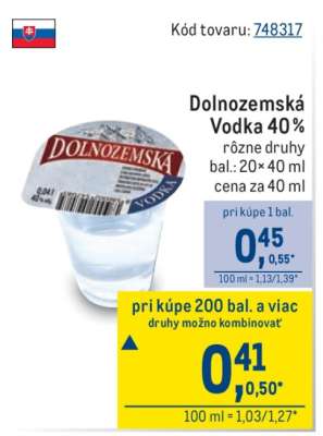 Dolnozemská Vodka 40 %