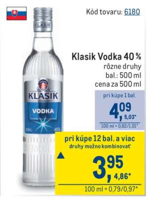 Klasik Vodka 40 %
