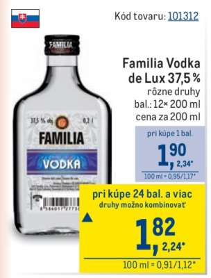 Familia Vodka de Lux 37,5 %