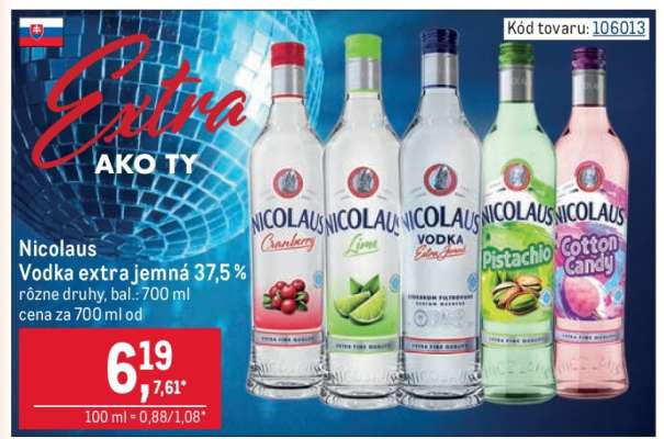 Nicolaus vodka extra jemná 37,5 %