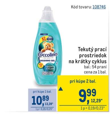 Tekutý prací prostriedok na krátky cyklus