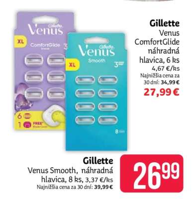 Gillette Venus ComfortGlide náhradná hlavica, 6 ks