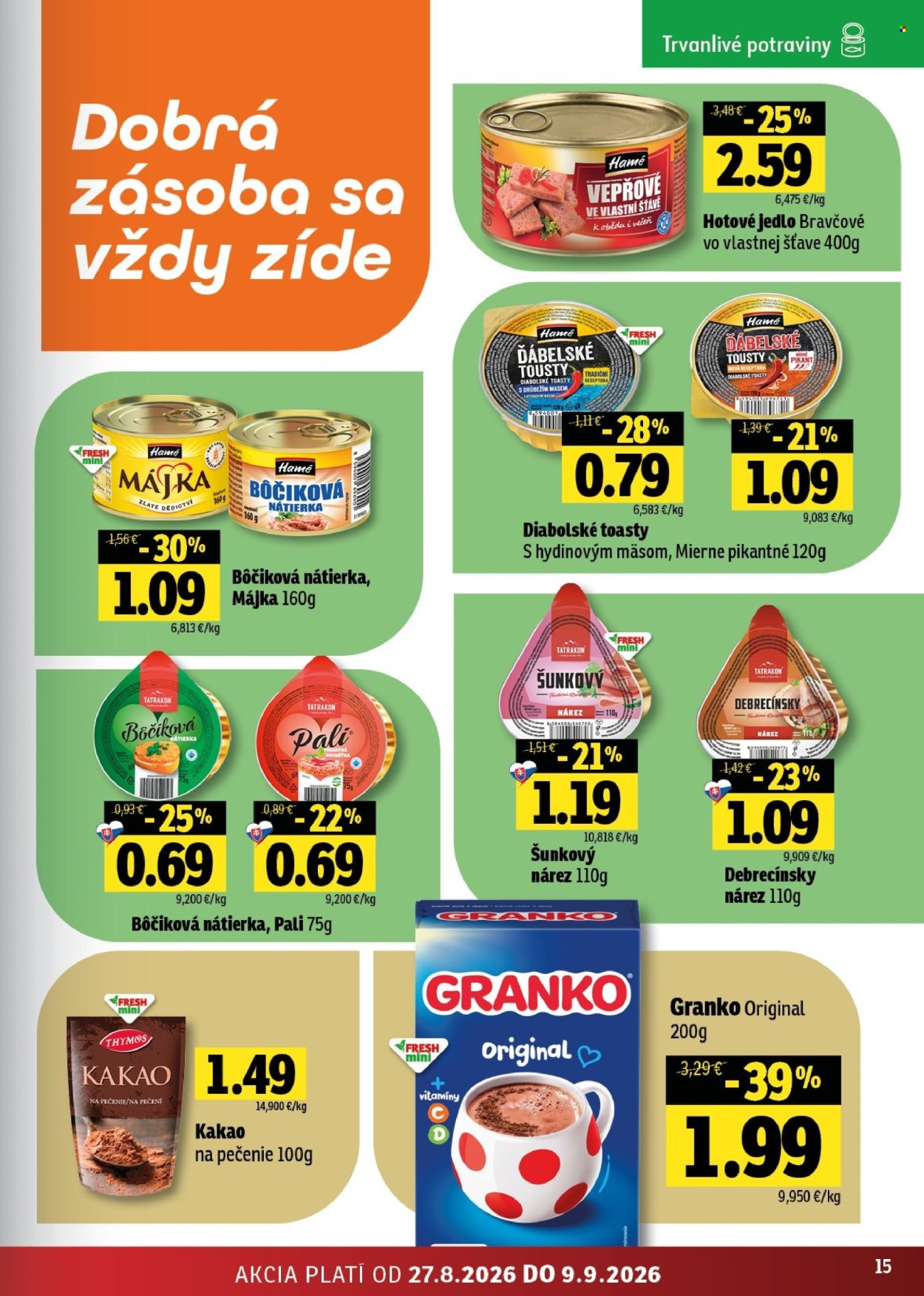 Leták FRESH - 27.8.2026 - 9.9.2026. Strana 15
