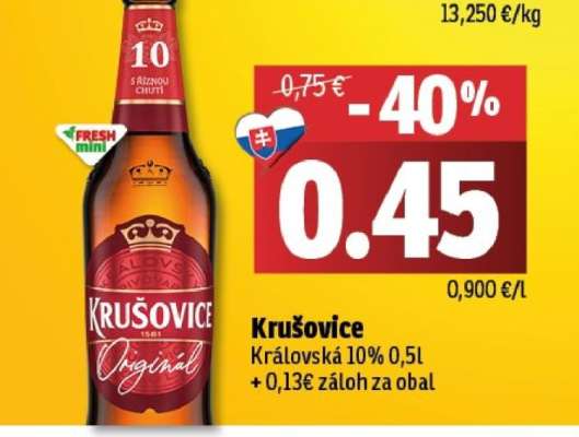 Krušovice Královská 10% 0,5l
