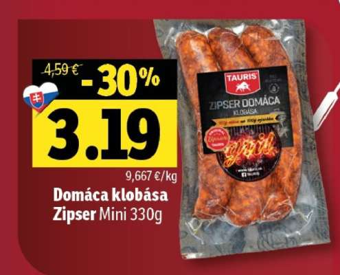 Domáca klobása Zipser mini 330g