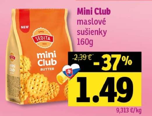 Mini Club maslové sušienky 160g