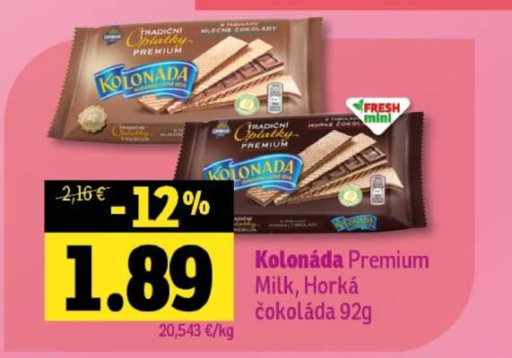 Kolonáda Premium Milk, Horká čokoláda 92g