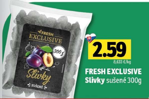 FRESH EXCLUSIVE Slivky sušené 300g