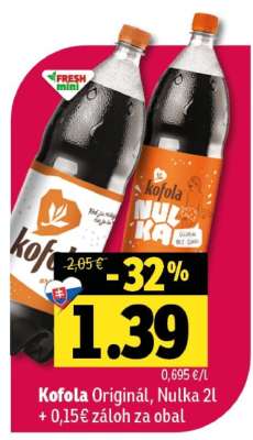 Kofola Originál, Nulka 2l