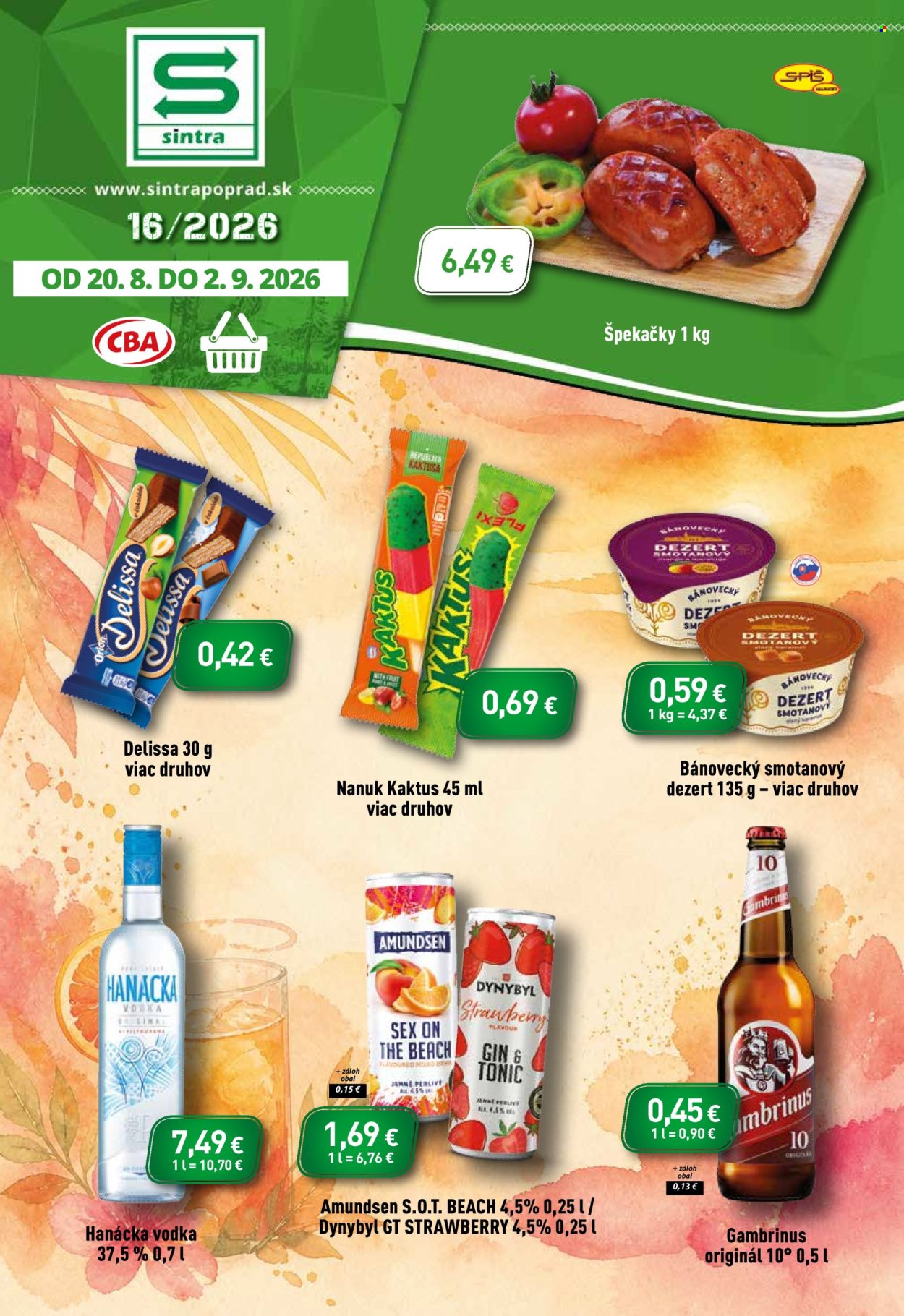 Leták Sintra - 20.8.2026 - 2.9.2026. Strana 1