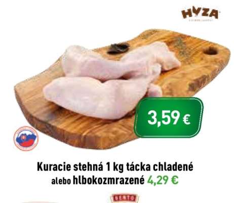 Kuracie stehná 1 kg tácka chladené alebo hlboko zmrazené