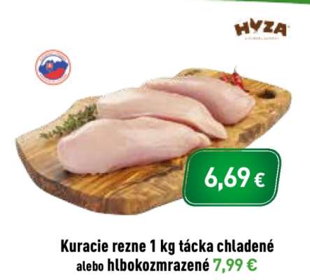 Kuracie rezne 1 kg tácka chladené alebo hlboko zmrazené