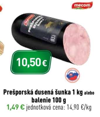 Prešporská dusená šunka 1 kg alebo balenie 100 g
