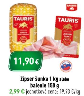 Zipser šunka 1 kg alebo balenie 150 g