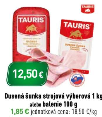 Dusená šunka strojová výberová 1 kg alebo balenie 100 g