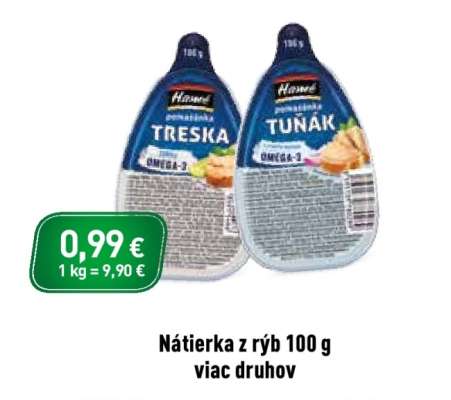Nátierka z rýb 100 g - viac druhov