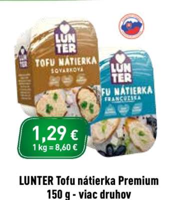 LUNTER Tofu nátierka Premium 150 g - viac druhov