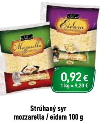 Strúhaný syr mozzarella / eidam 100 g