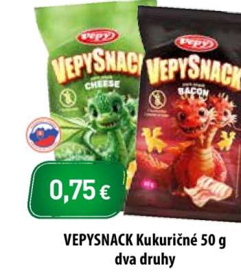 VEPYSNACK Kukuričné 50 g dva druhy