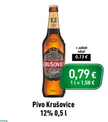 Pivo Krušovice 12° 0,5 l