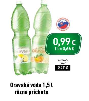 Oravská voda 1,5 l rôzne príchute