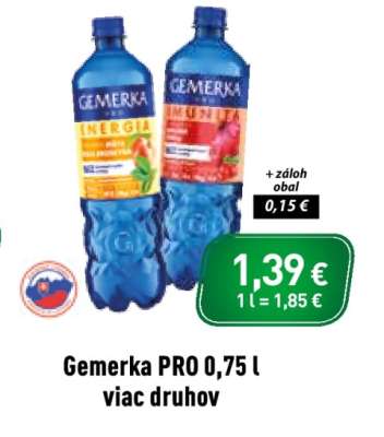 Gemerka PRO 0,75 l viac druhov