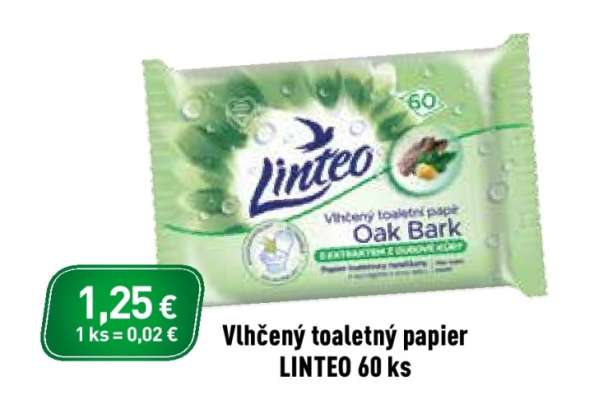 Vlhčený toaletný papier LINTEO 60 ks