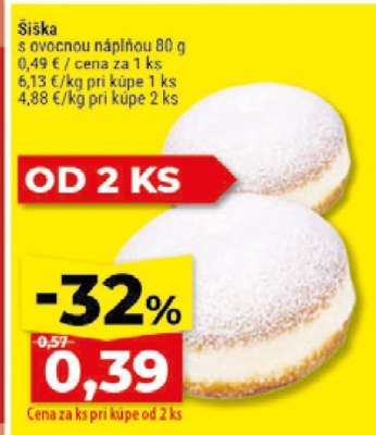Šiška s ovocnou náplňou 80 g