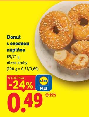 Donut s ovocnou náplňou