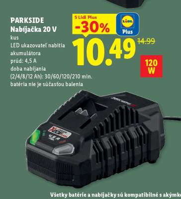 PARKSIDE Nabíjačka 20 V
