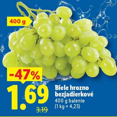 Biele hrozno bezjadierkové