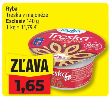 Ryba Treska v majonéze Exclusiv 140 g