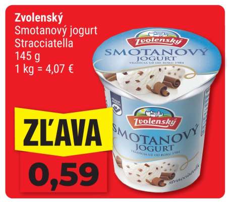 Zvolenský smotanový jogurt stracciatella