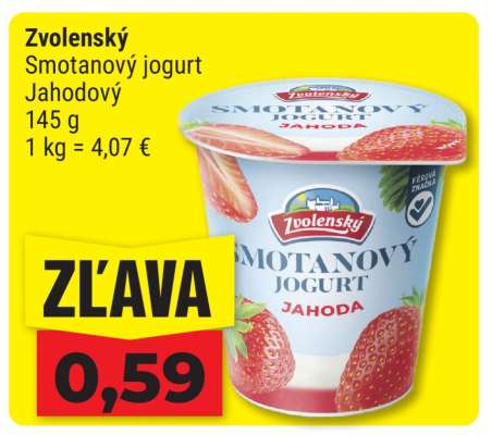 Zvolenský Smotanový jogurt Jahodový