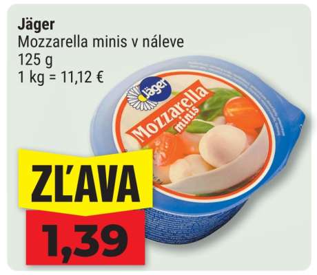 Jäger Mozzarella minis v náleve