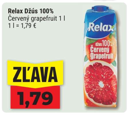 Relax Džús 100% Červený grapefruit 1 l