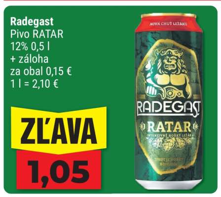 Radegast Pivo RATAR 12% 0,5 l