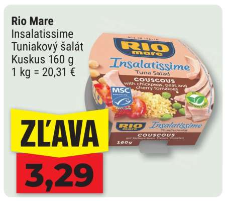 Rio Mare Insalatissime Tuniakový šalát Kuskus 160 g
