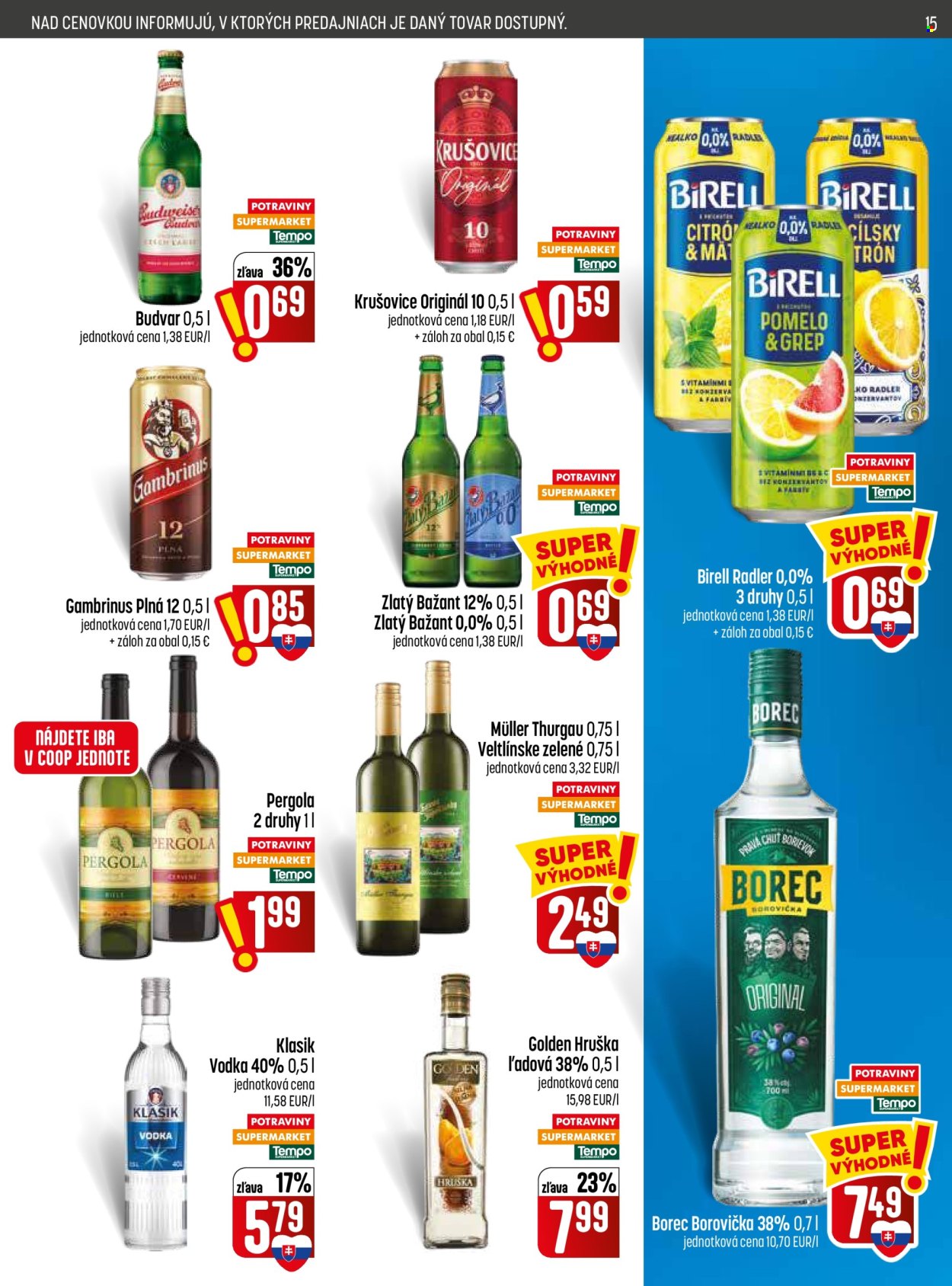 Leták COOP Jednota - 3.9.2026 - 9.9.2026. Strana 15