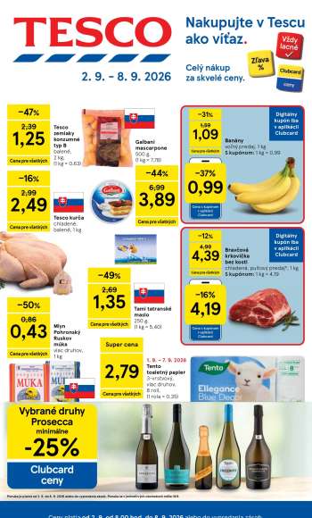 Leták TESCO - 2.9.2026 - 8.9.2026.