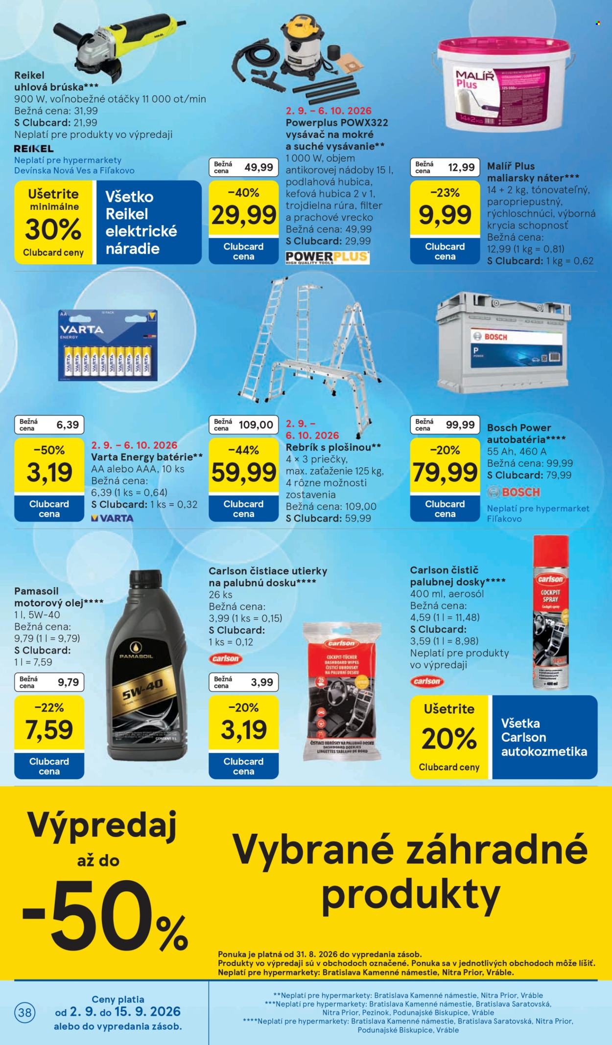 Leták TESCO - 2.9.2026 - 8.9.2026. Strana 38