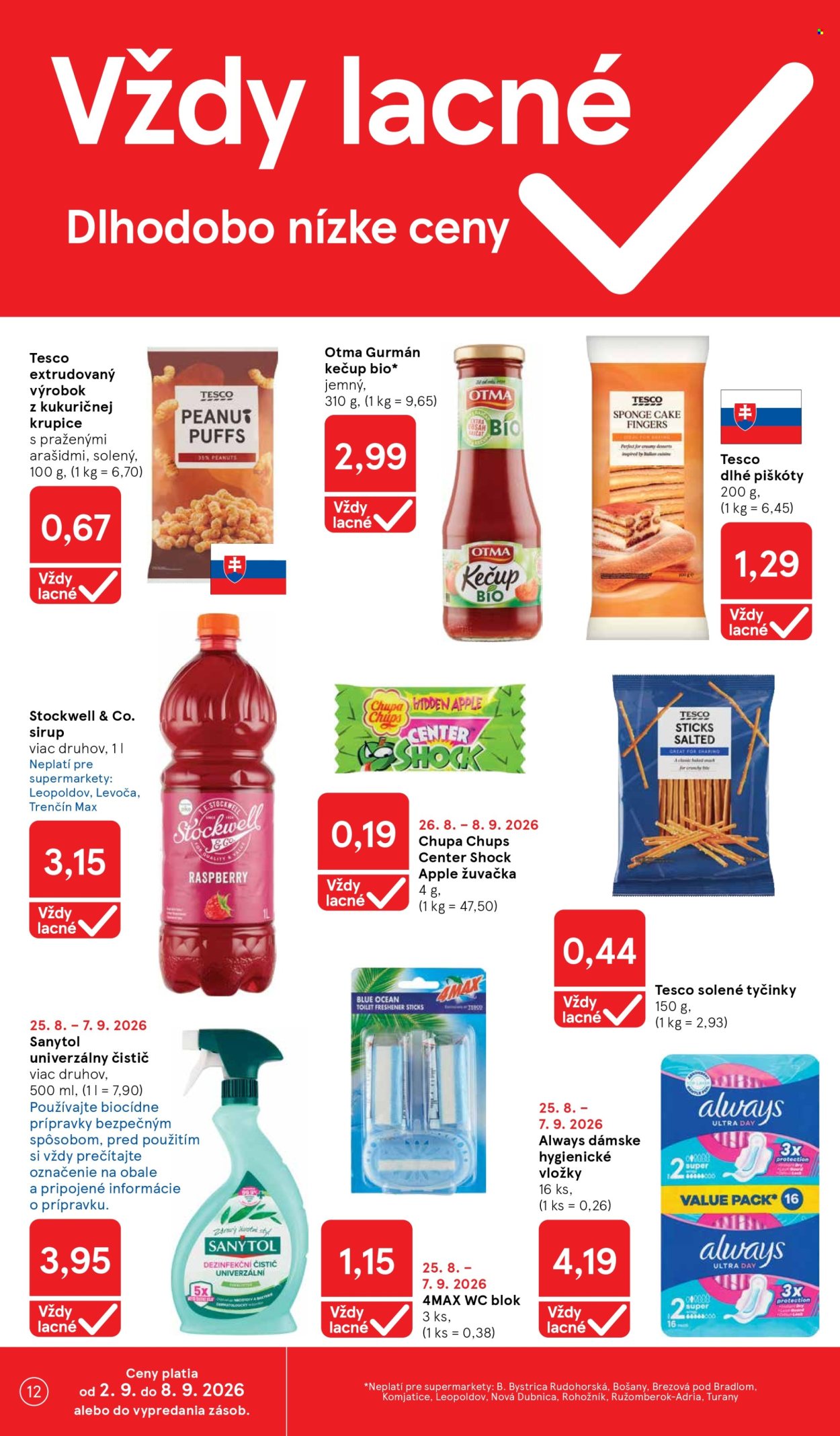 Leták TESCO supermarket - 2.9.2026 - 8.9.2026. Strana 12